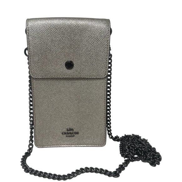 Coach Handbags - Coach Rose Gold Metallic Saffiano Leather Cell Phone Crossbody Shoulder Bag